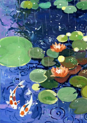 Water lily in the rain door Zoe Art Garden